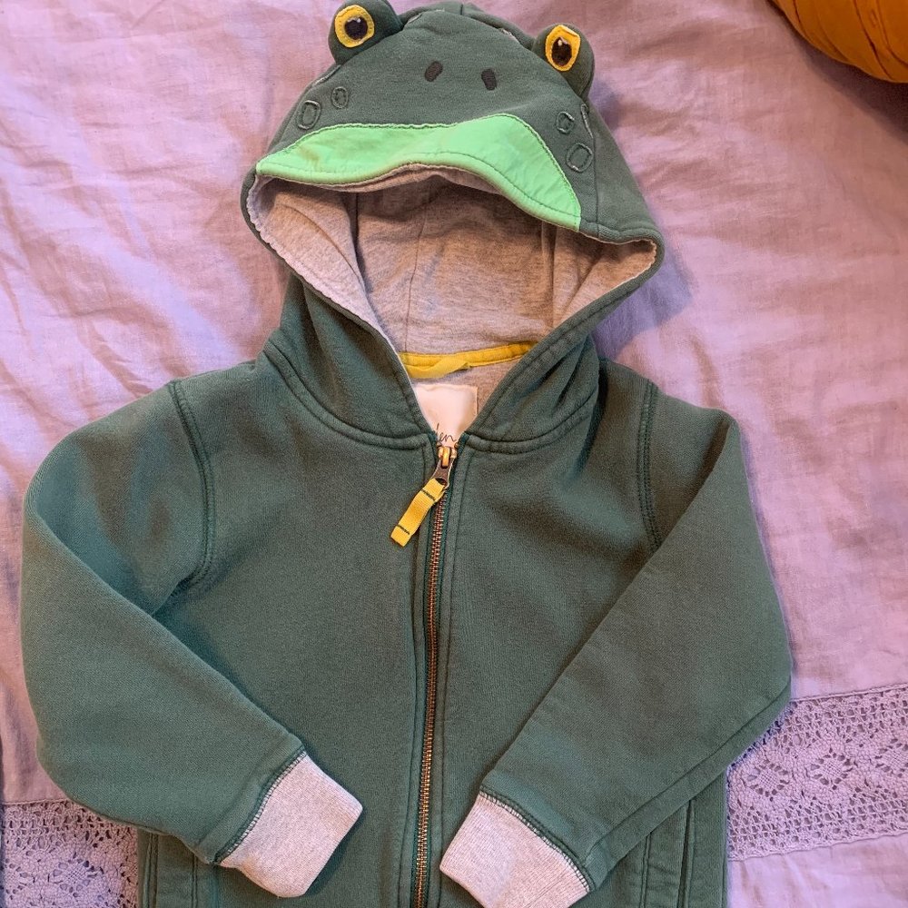Mini Boden Frog Hoodie Jacket Sz 5-6